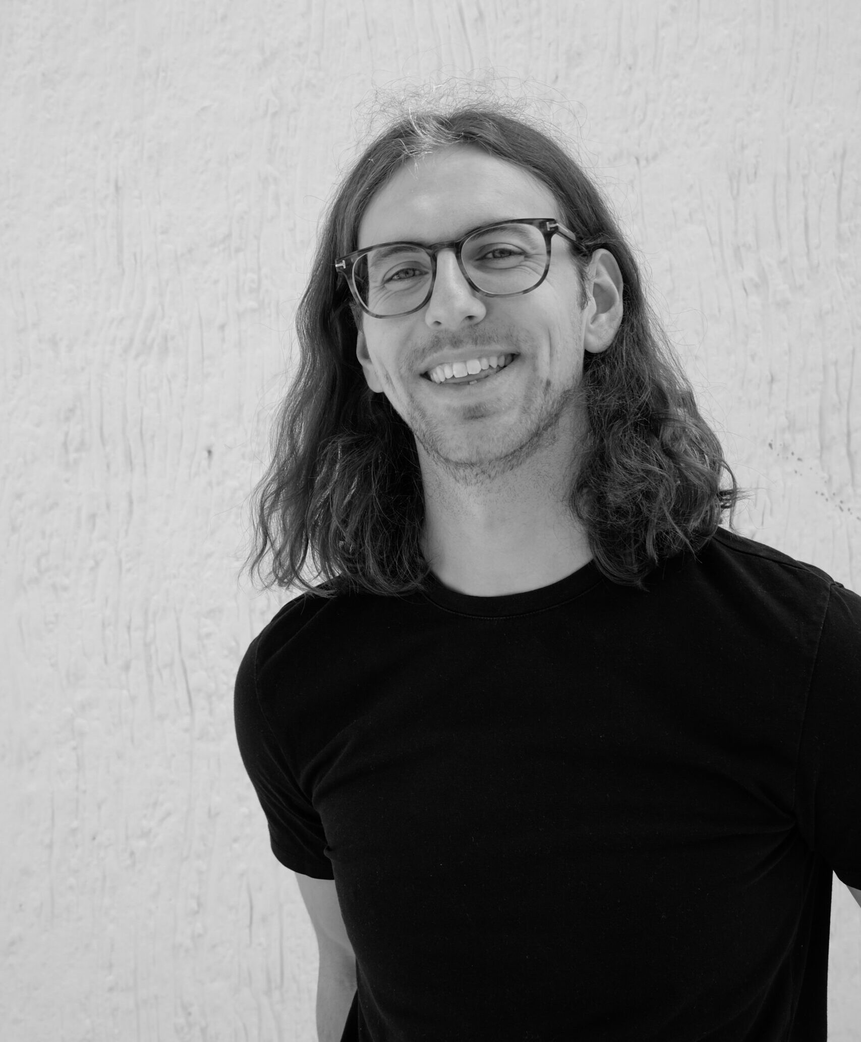 Tom Barron in black and white