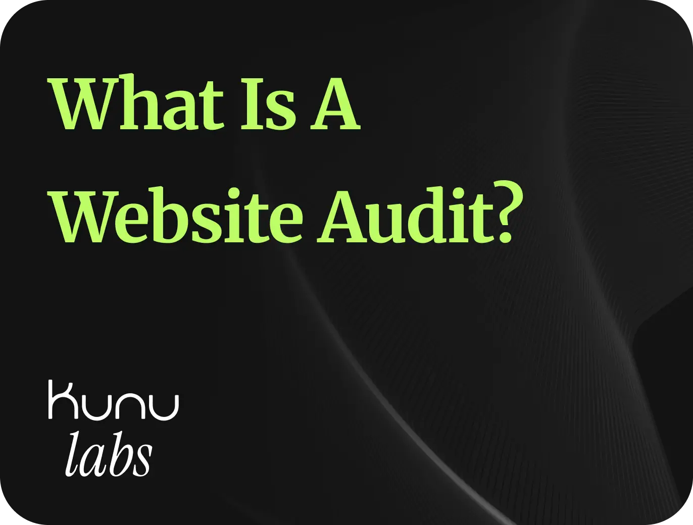 What is a website audit mobile preview image green text, black background